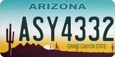 AZ license plate ASY4332