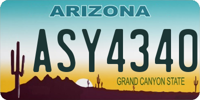 AZ license plate ASY4340