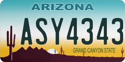 AZ license plate ASY4343