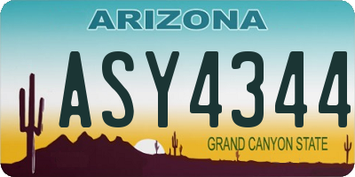 AZ license plate ASY4344