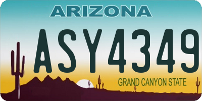 AZ license plate ASY4349
