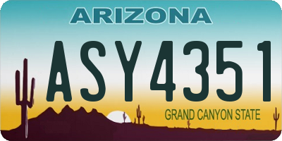AZ license plate ASY4351