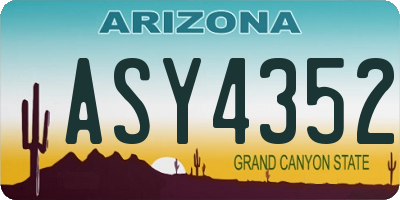 AZ license plate ASY4352