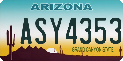 AZ license plate ASY4353