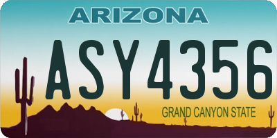 AZ license plate ASY4356