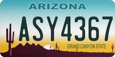 AZ license plate ASY4367