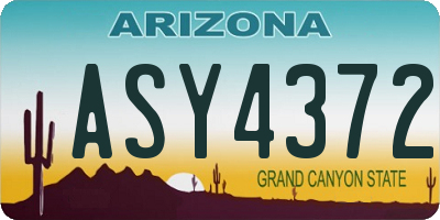 AZ license plate ASY4372