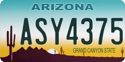 AZ license plate ASY4375