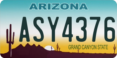 AZ license plate ASY4376