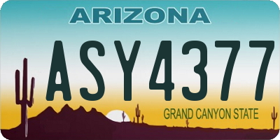 AZ license plate ASY4377