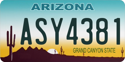 AZ license plate ASY4381