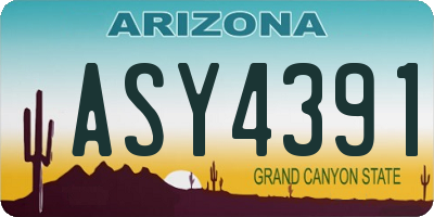 AZ license plate ASY4391