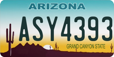 AZ license plate ASY4393