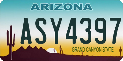 AZ license plate ASY4397