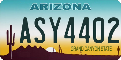 AZ license plate ASY4402