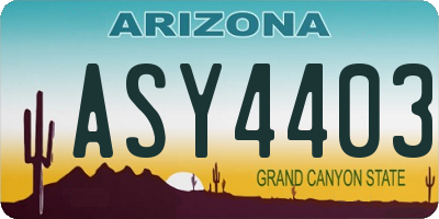 AZ license plate ASY4403