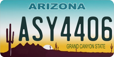 AZ license plate ASY4406