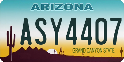 AZ license plate ASY4407