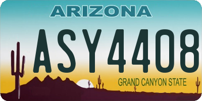 AZ license plate ASY4408