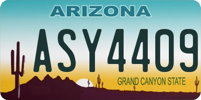 AZ license plate ASY4409