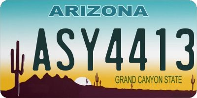 AZ license plate ASY4413