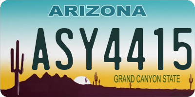 AZ license plate ASY4415