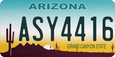 AZ license plate ASY4416