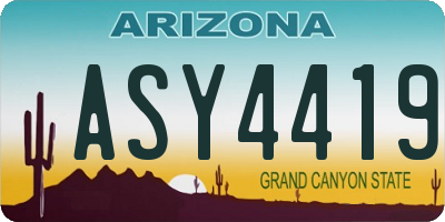 AZ license plate ASY4419