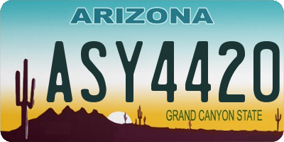 AZ license plate ASY4420