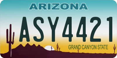 AZ license plate ASY4421