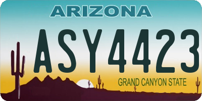 AZ license plate ASY4423