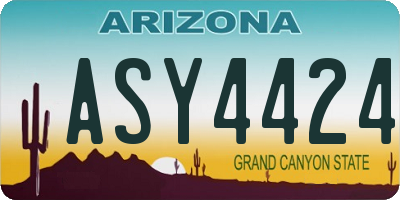 AZ license plate ASY4424
