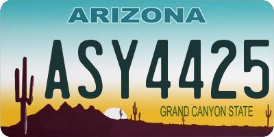 AZ license plate ASY4425