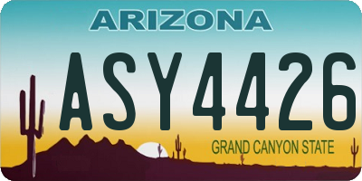 AZ license plate ASY4426