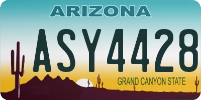 AZ license plate ASY4428