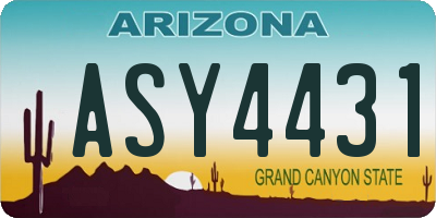 AZ license plate ASY4431