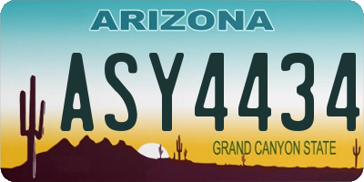 AZ license plate ASY4434