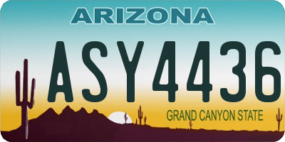 AZ license plate ASY4436