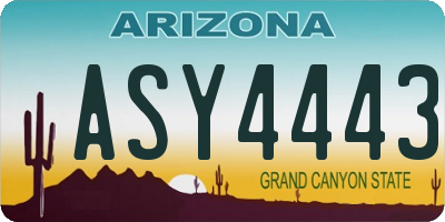 AZ license plate ASY4443