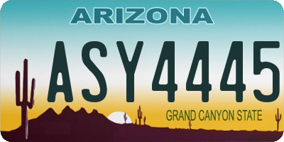 AZ license plate ASY4445