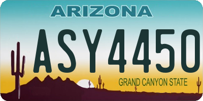 AZ license plate ASY4450