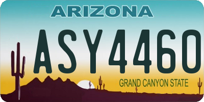 AZ license plate ASY4460