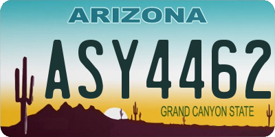AZ license plate ASY4462