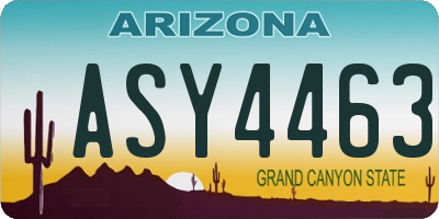 AZ license plate ASY4463