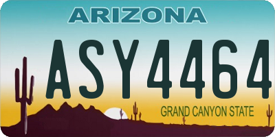 AZ license plate ASY4464