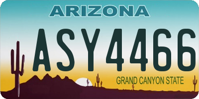 AZ license plate ASY4466