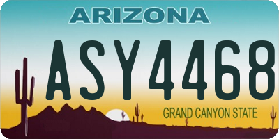 AZ license plate ASY4468