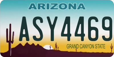 AZ license plate ASY4469