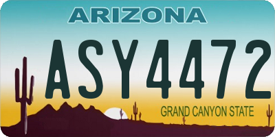 AZ license plate ASY4472
