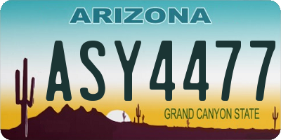 AZ license plate ASY4477